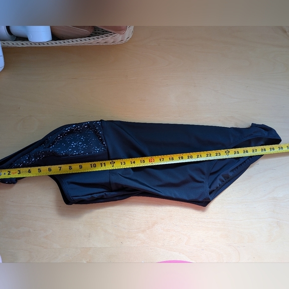 KRISTA One Piece Bathing Suit Women Size 16  Black With White Details On Breast - Picture 8 of 8